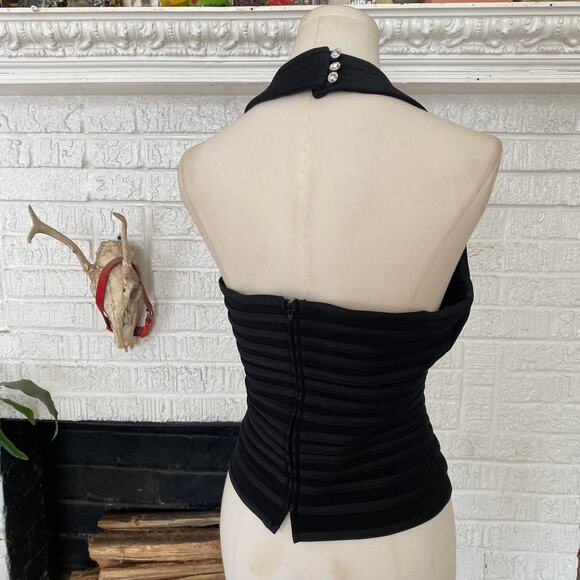 Vintage 90s cache black halter top - Picture 2 of 6